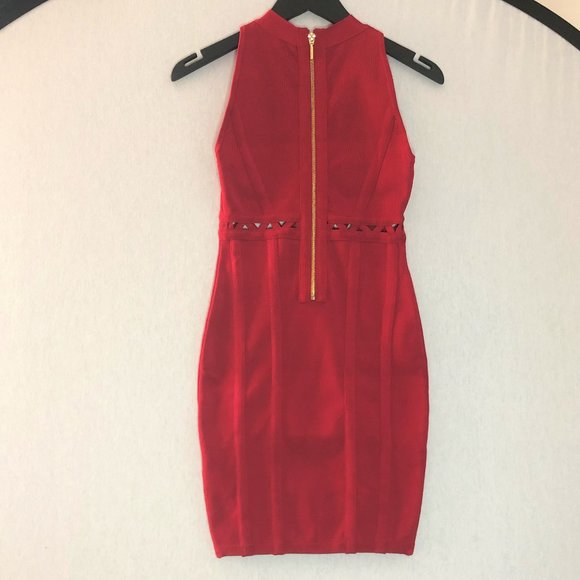 (NEW) GUESS red bandage dress w midriff cutout - Picture 3 of 3